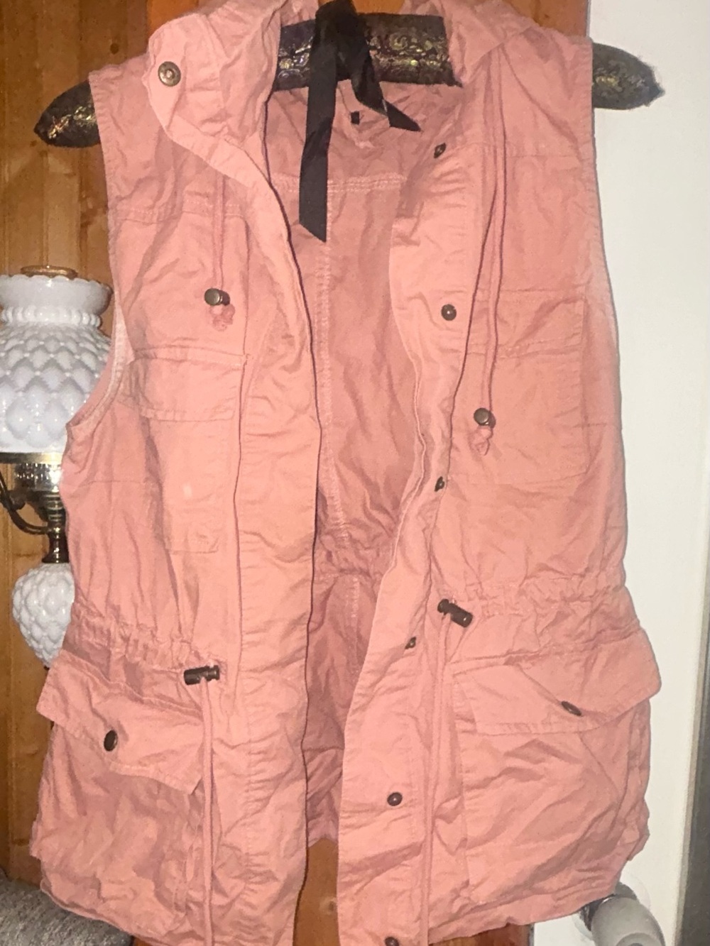 Love Tree Sleeveless Utility Vest in Dusty Rose